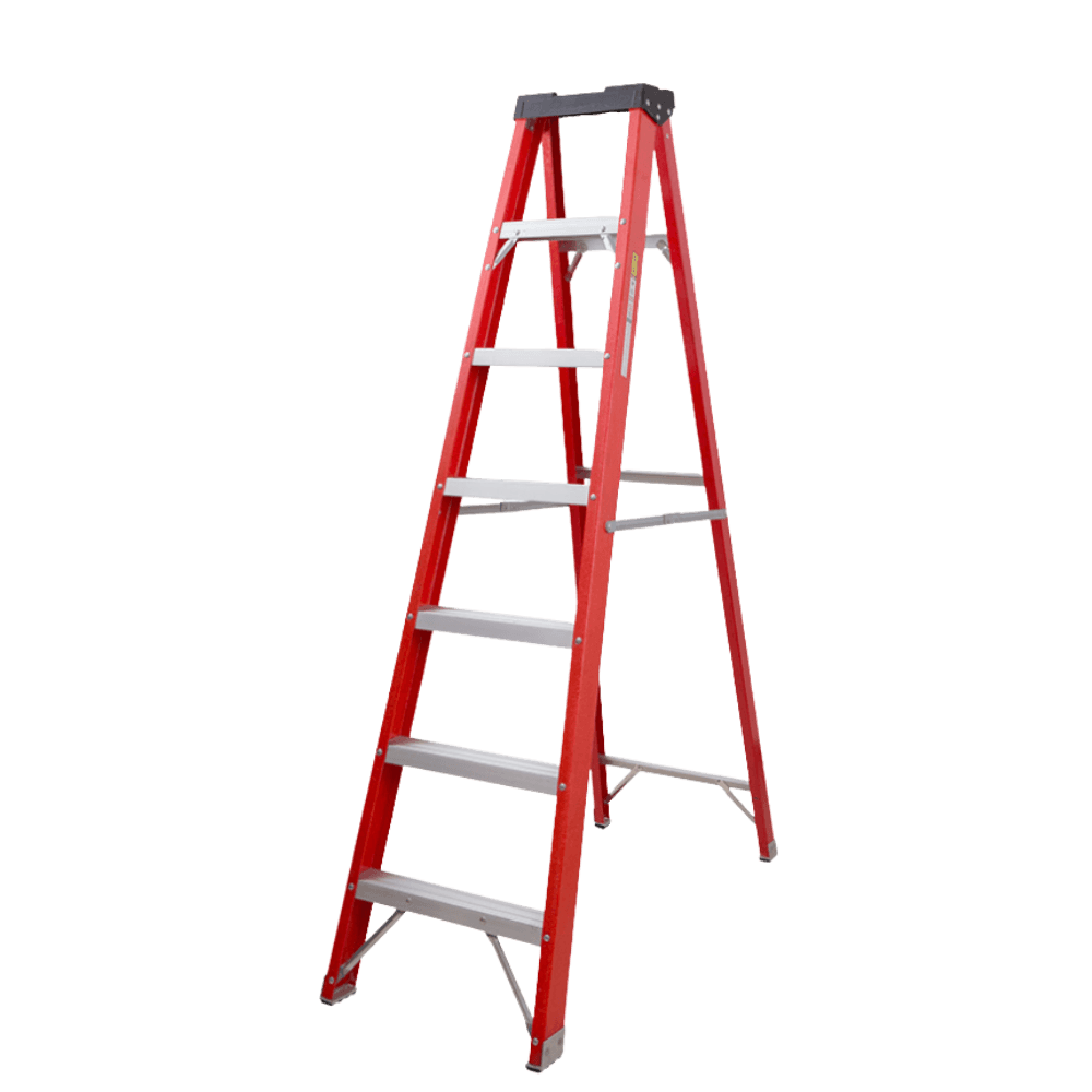 BULLSTRONG FIBERGLASS LADDER R32207 6STEPS