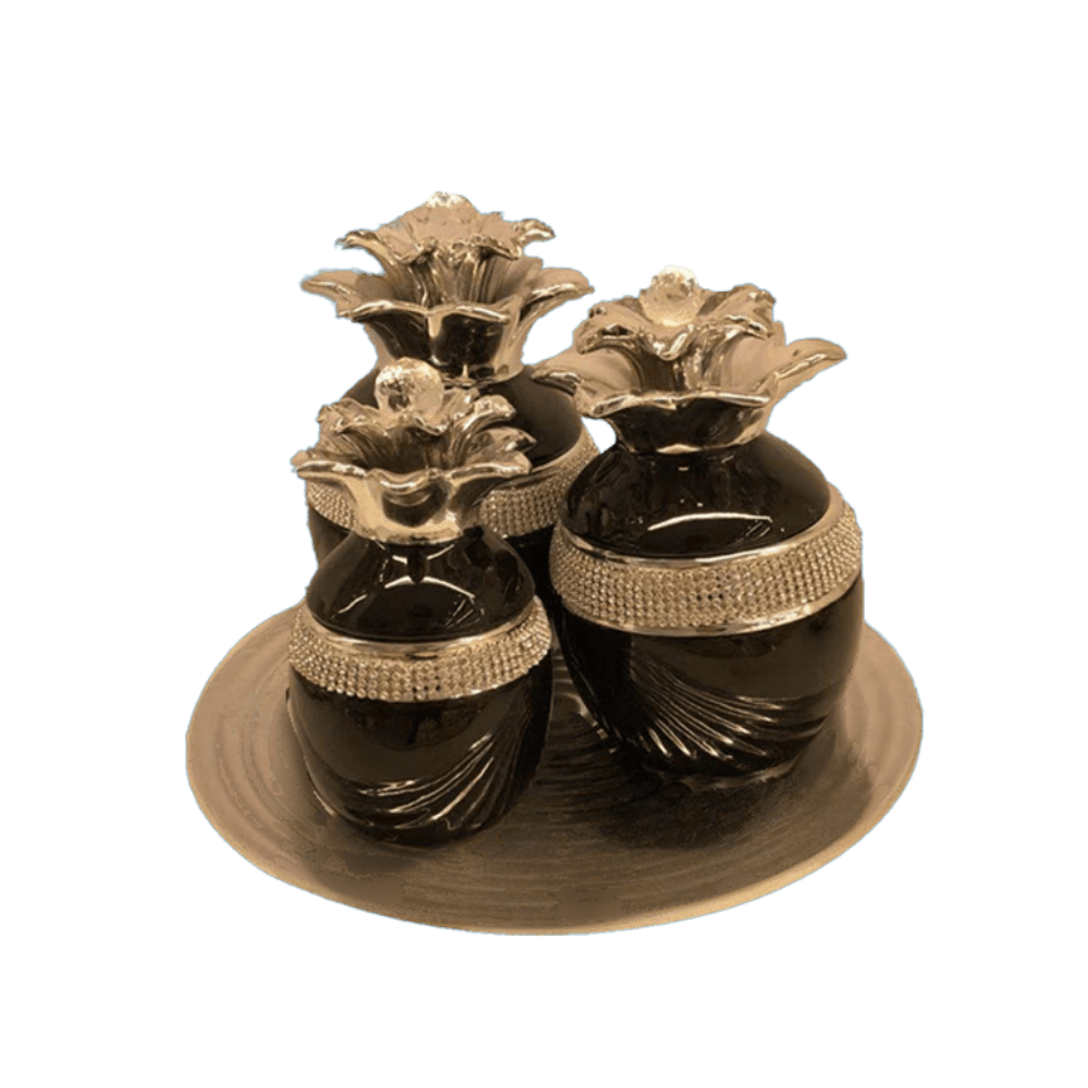 LUXURES DECORATIVE SET YIJIA001 SLVR/BLK