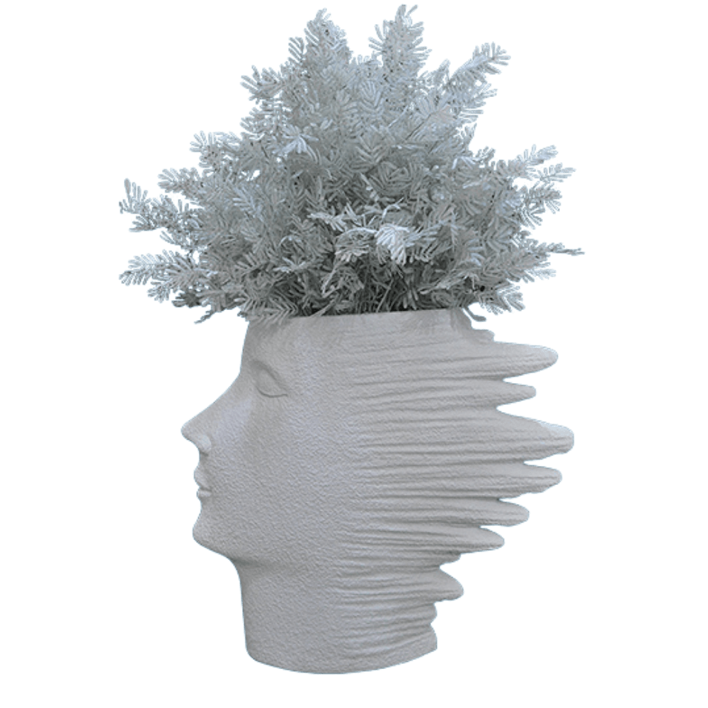 LUXURES ABSTRACT DECOR STATUE VASE W/ FLOWERS DGFQ002 TORQUOIS