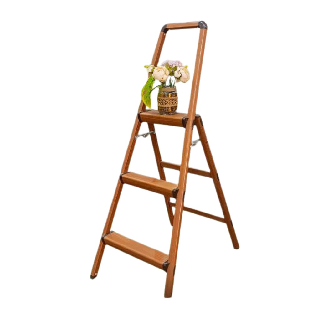 BULLSTRONG ALUM. LADDER R18203 WOOD COLOR 3 STEPS